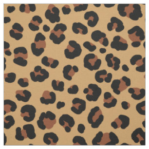 Tissu motif léopard brun et jaune