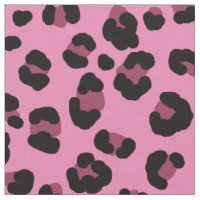 tissu motif léopard noir et rose