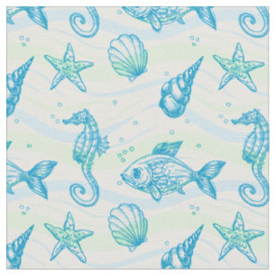 Tissu Motif marin de croquis