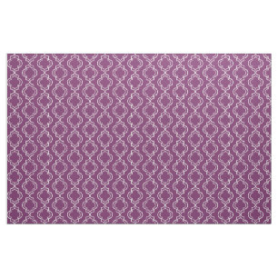 Tissu Motif marocain élégant pourpre de treillis