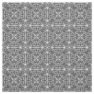 Tissu Motif médiéval de damassé, gris argenté