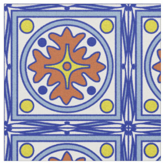 Tissu Motif méditerranéen de tuile