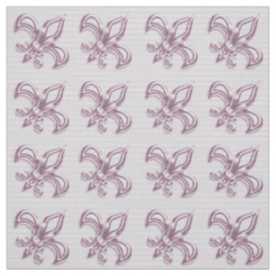 Tissu Motif métallique rose royal de Fleur de Lis
