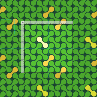 Tissu Motif métallique transparent vert et jaune frais