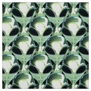 Tissu Motif métallique UFO Alien
