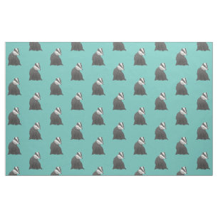 Tissu Motif mignon de blaireau