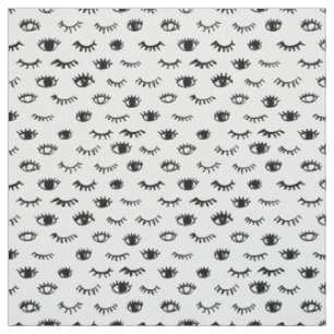 Tissu Motif mignon de cil de griffonnage