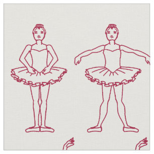 Tissu Motif mignon de positions de ballet