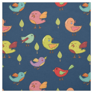 Tissu Motif mignon d'oiseaux Whimsical à main