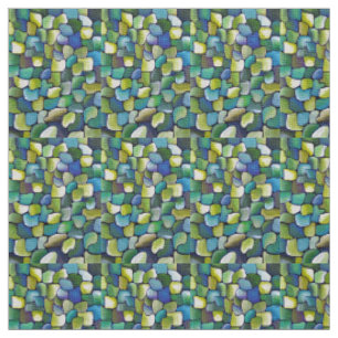 Tissu Motif moderne contemporaine peinte à la main verte