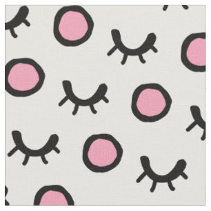 Tissu Motif moderne tendance scandinave fermé yeux fermé