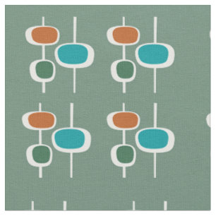 Tissu Motif moderne vintage vert sauge pour les amateurs