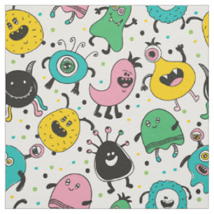 Tissu Motif monstre de dessin animé mignon et drôle