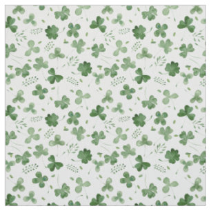 Tissu Motif mou de shamrock d'aquarelle