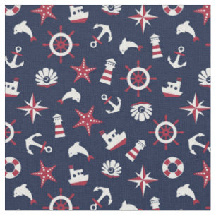 Tissu Motif nautique de mer