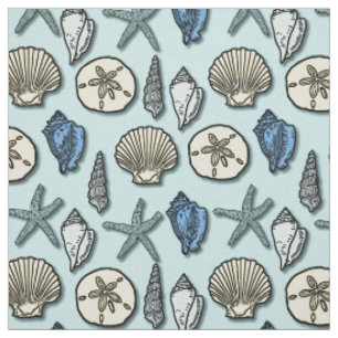 Tissu Motif nautique de mer d'étoiles de mer de Shell