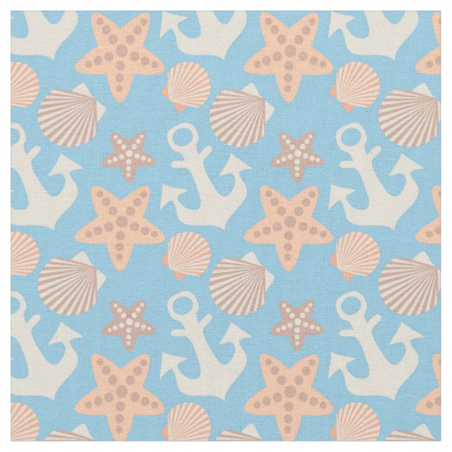 Tissu Motif nautique en pastel (Fermer)
