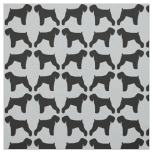 Tissu Motif noir de silhouettes de Terrier de Russe