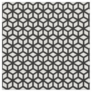 Tissu Motif noir et blanc de cube