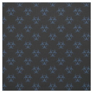 Tissu Motif noir et bleu de symbole de Biohazard