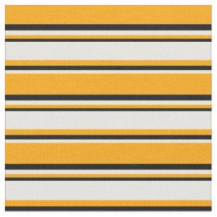 Tissu Motif orange, blanc et noir à rayures/à rayures