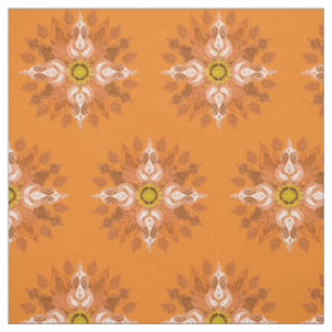 Tissu Motif oriental de Paisley du feu orange