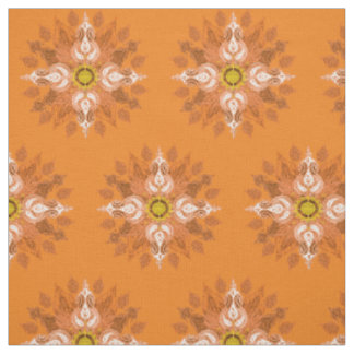 Tissu Motif oriental de Paisley du feu orange