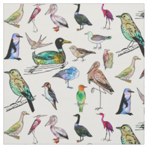 Tissu motif ornithologique de l'oiseau d'eau douce