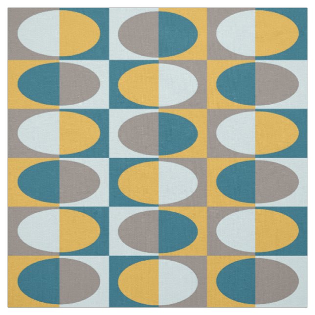 Tissu Motif ovale rétro du milieu du siècle 2 (Échantillon)