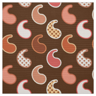 Tissu Motif Paisley moderne, Tons de la Terre, Brown de