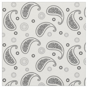 Tissu Motif Paisley Noir et blanc