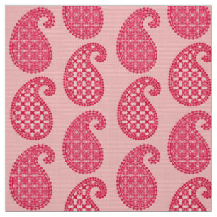 Tissu Motif Paisley, nuances de corail rose