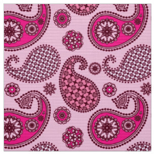 Tissu Motif Paisley, nuances de lumière à rose profond