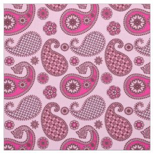 Tissu Motif Paisley, nuances de lumière à rose profond