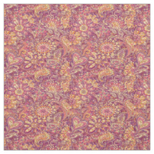 Tissu Motif Paisley Paisley Rose Orange Purple