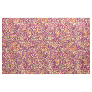 Tissu Motif Paisley Paisley Rose Orange Purple