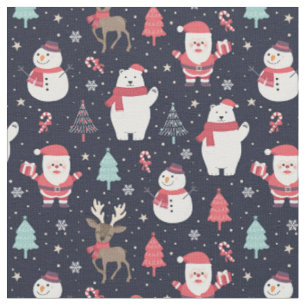 Tissu Motif père Noël & Friends