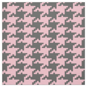 Tissu Motif Pink Et Grey Pied De Poule