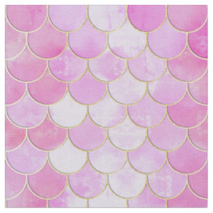 Tissu Motif Pink Pastel & Gold Shimmer Mermaid