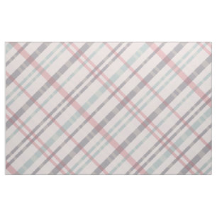 Tissu motif plaid rose turquoise