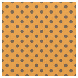 Tissu Motif pois Orange et Brown