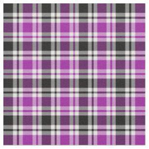Tissu Motif pourpre et noir et blanc lumineux de plaid