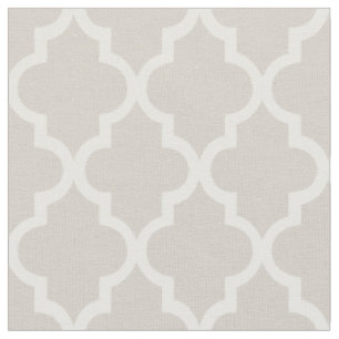 Tissu Motif Quatrefeuilles Marocain Beige Chic