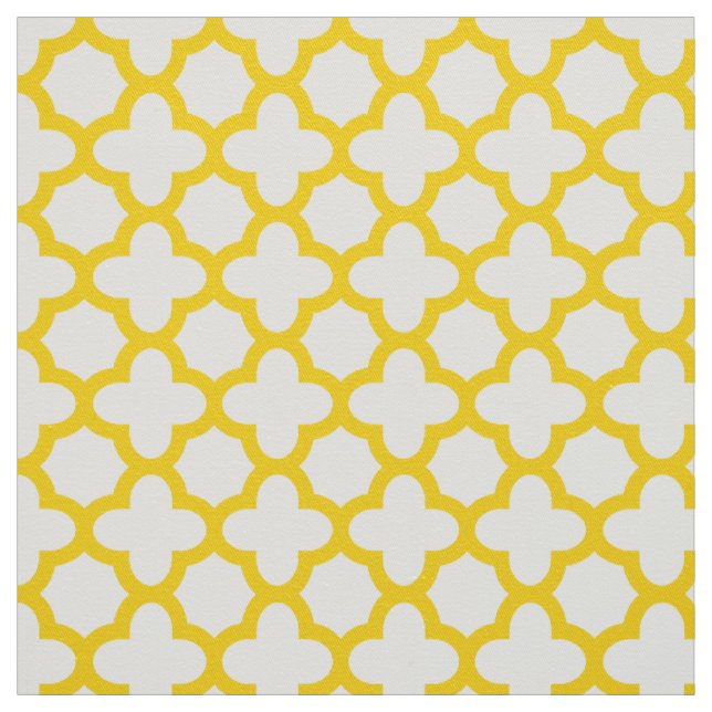 Tissu Motif Quatrefoil jaune (Échantillon)