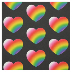 Tissu Motif Rainbow Gradient Hearts
