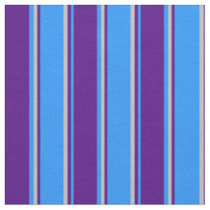 Tissu Motif rayé de couleur bleue, indienne et gris