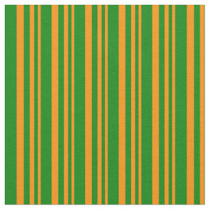 Tissu Motif rayé de couleur orange foncé et verte
