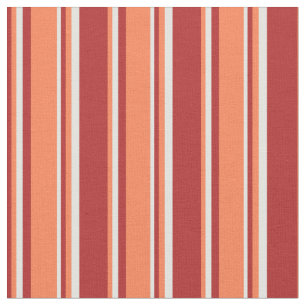 Tissu Motif rayé de couleur rouge, corail et cyan clair
