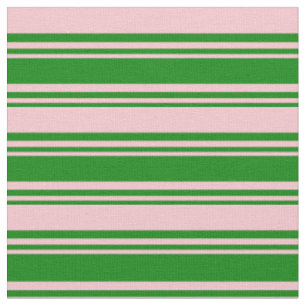 Tissu Motif rayé de couleur verte et rose