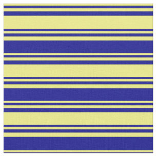 Tissu Motif rayé jaune et bleu foncé